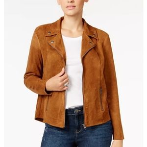 Style & Co Faux-Suede Moto Jacket